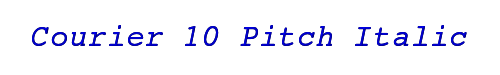 Courier 10 Pitch Italic 