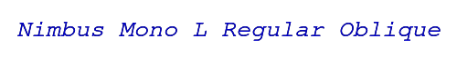 Nimbus Mono L Regular Oblique 