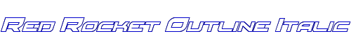 Red Rocket Outline Italic 