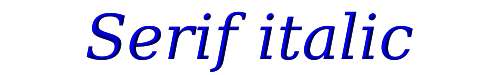 Serif italic 