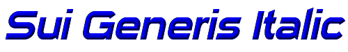 Sui Generis Italic 