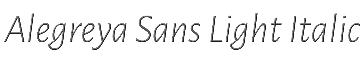 Alegreya Sans Light Italic 