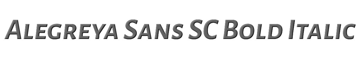Alegreya Sans SC Bold Italic 