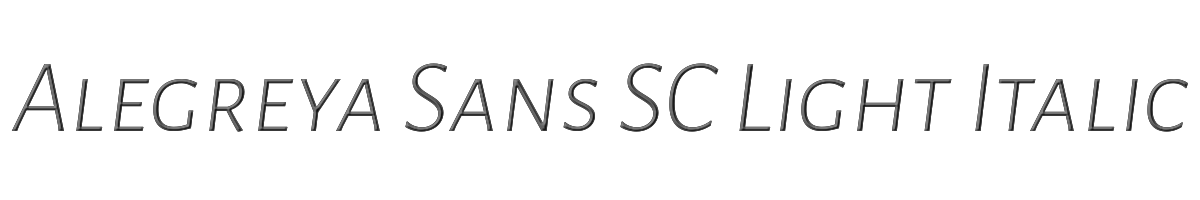 Alegreya Sans SC Light Italic 