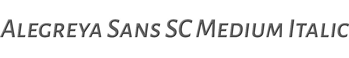 Alegreya Sans SC Medium Italic 