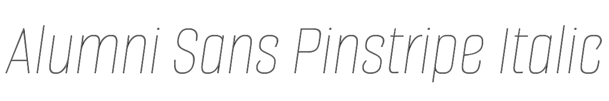 Alumni Sans Pinstripe Italic 