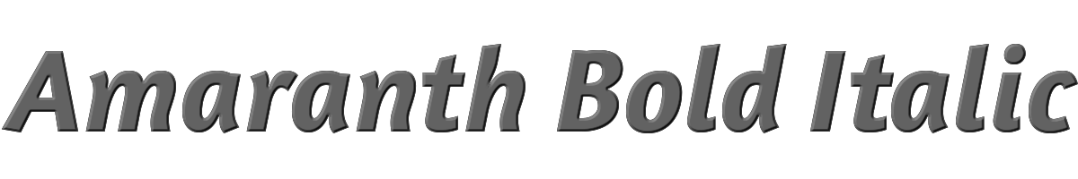 Amaranth Bold Italic 