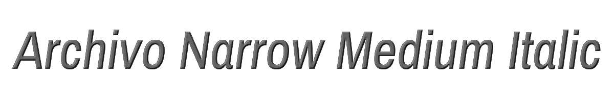 Archivo Narrow Medium Italic 