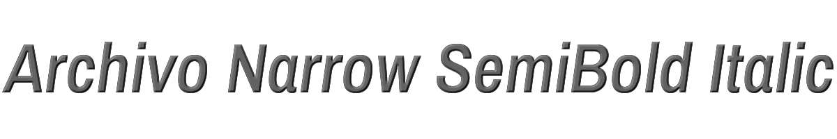 Archivo Narrow SemiBold Italic 