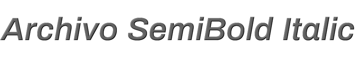 Archivo SemiBold Italic 