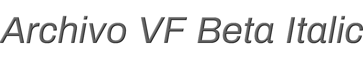 Archivo VF Beta Italic 