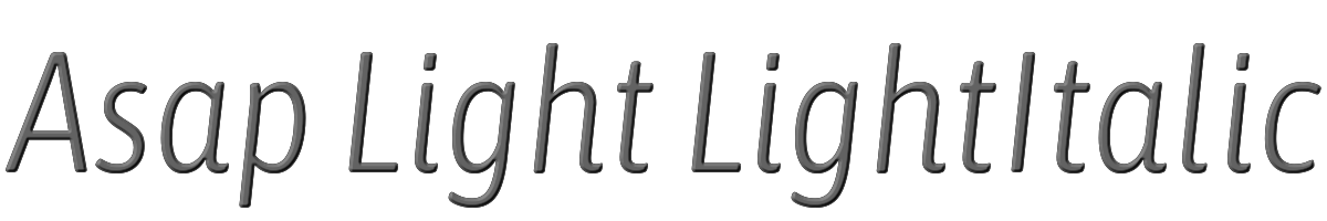 Asap Light LightItalic 