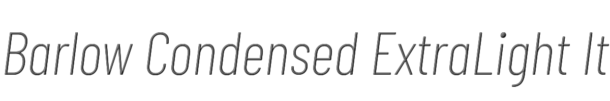 Barlow Condensed ExtraLight Italic 
