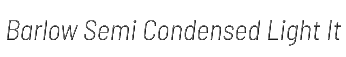 Barlow Semi Condensed Light Italic 