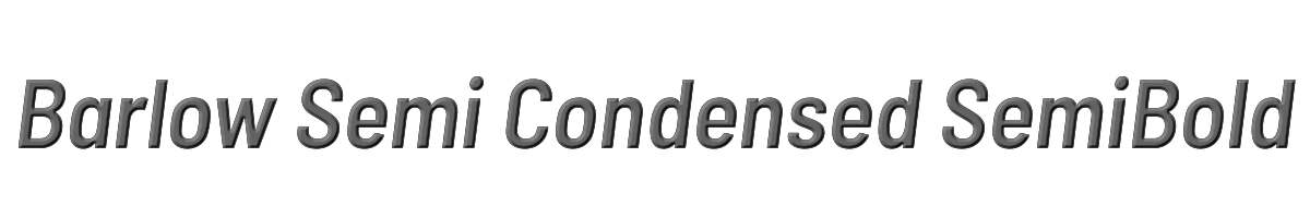 Barlow Semi Condensed SemiBold Italic 