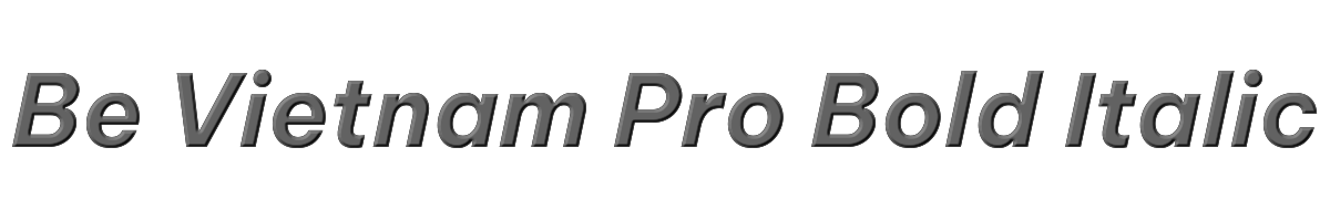 Be Vietnam Pro Bold Italic 