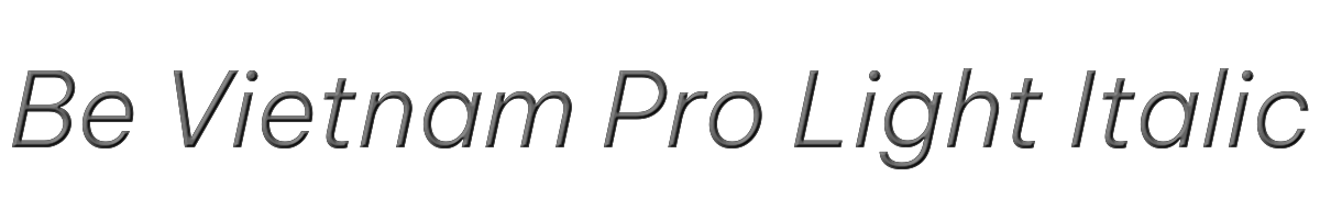 Be Vietnam Pro Light Italic 