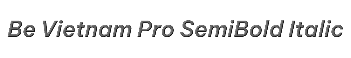 Be Vietnam Pro SemiBold Italic 