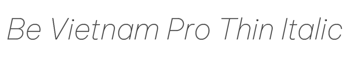 Be Vietnam Pro Thin Italic 