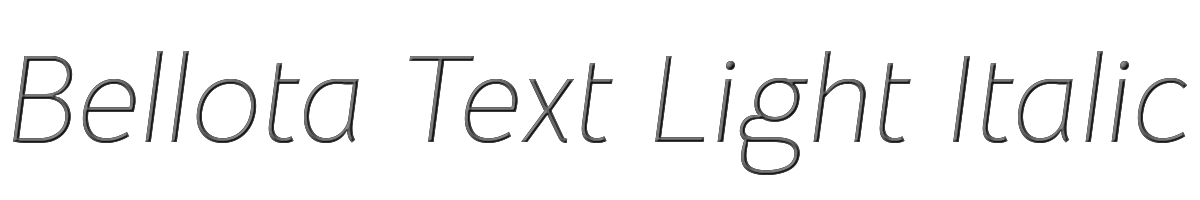 Bellota Text Light Italic 