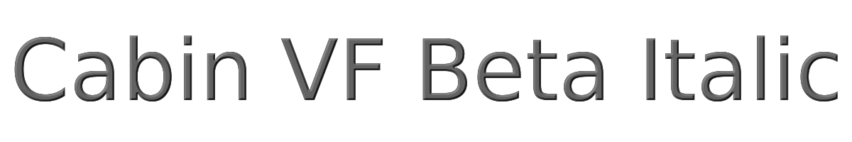 Cabin VF Beta Italic 