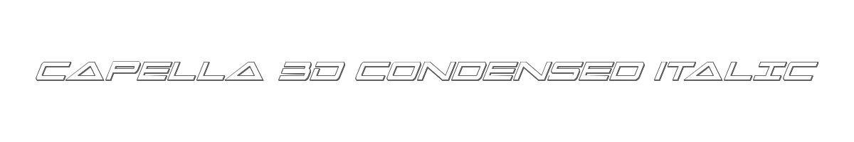 Capella 3D Condensed Italic 