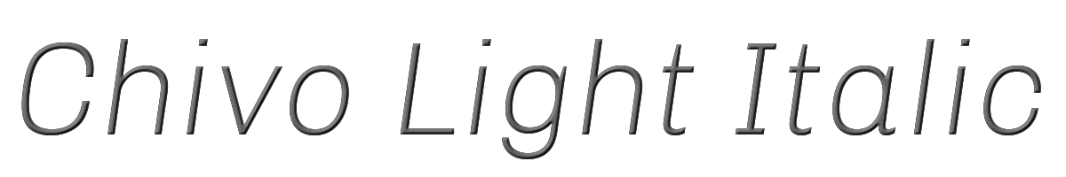 Chivo Light Italic 