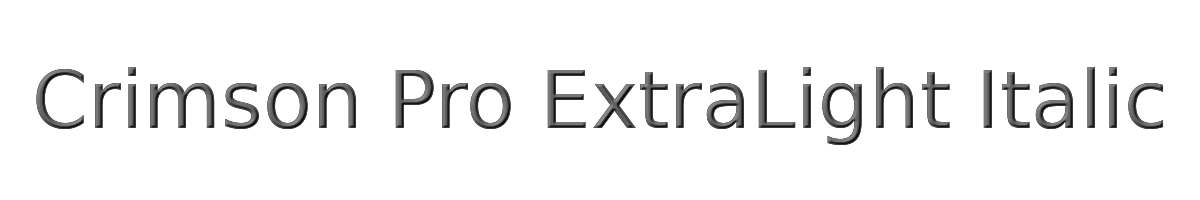 Crimson Pro ExtraLight Italic 