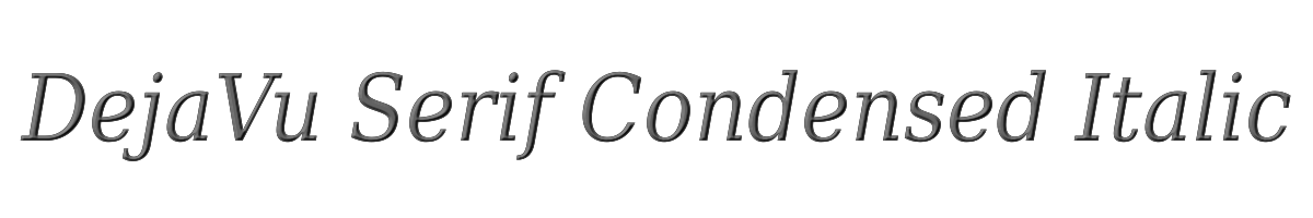 DejaVu Serif Condensed Italic 