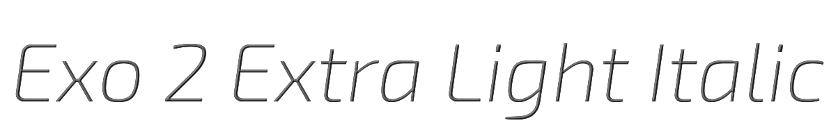 Exo 2 Extra Light Italic 