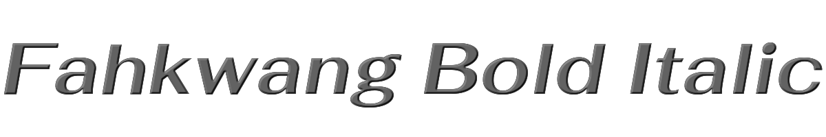 Fahkwang Bold Italic 