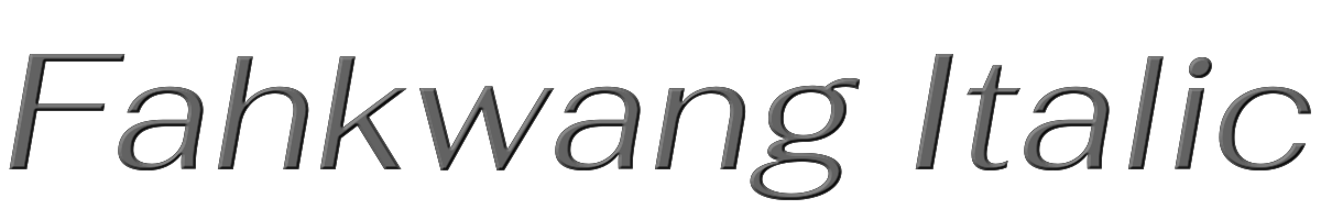 Fahkwang Italic 