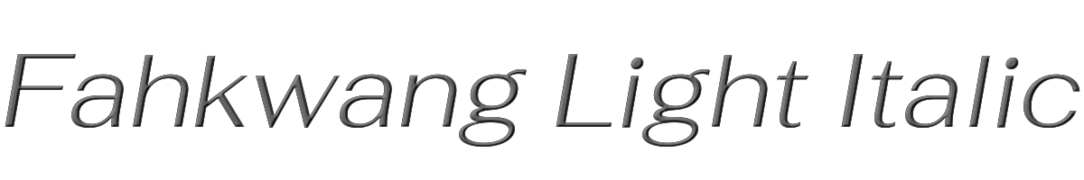 Fahkwang Light Italic 