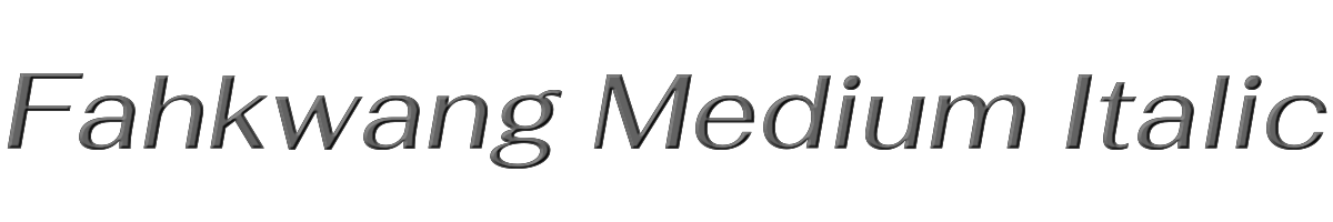 Fahkwang Medium Italic 