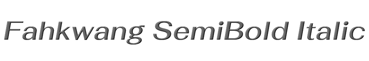 Fahkwang SemiBold Italic 
