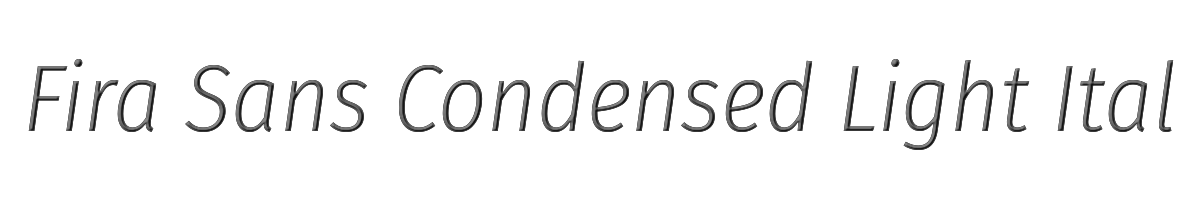 Fira Sans Condensed Light Italic 