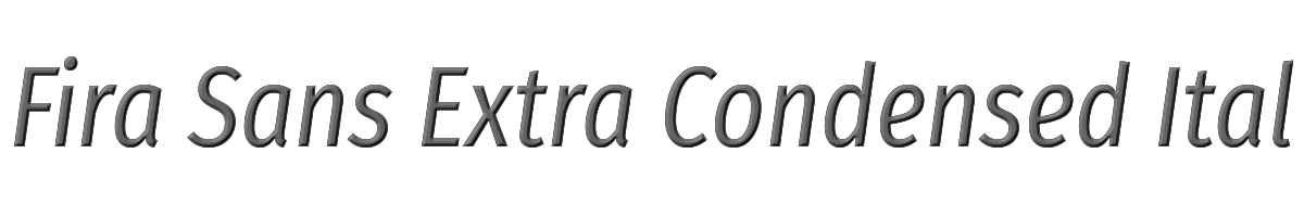 Fira Sans Extra Condensed Italic 