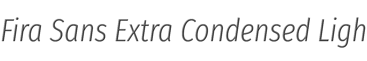 Fira Sans Extra Condensed Light Italic 
