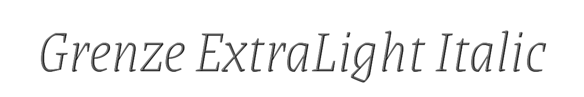 Grenze ExtraLight Italic 