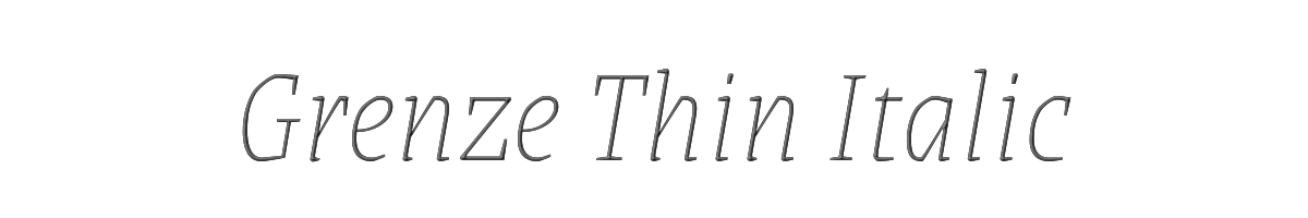 Grenze Thin Italic 