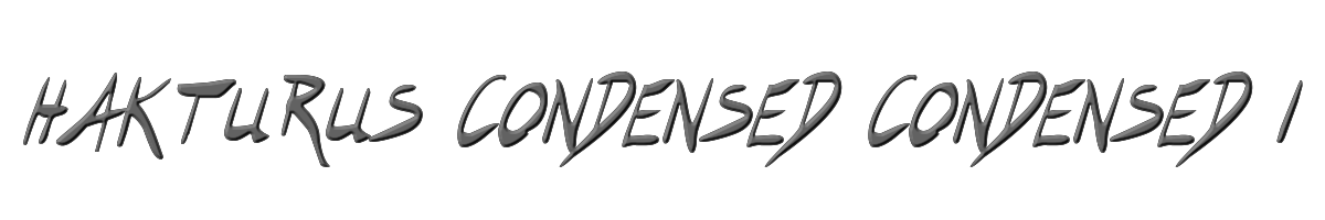 Hakturus Condensed Condensed Italic 