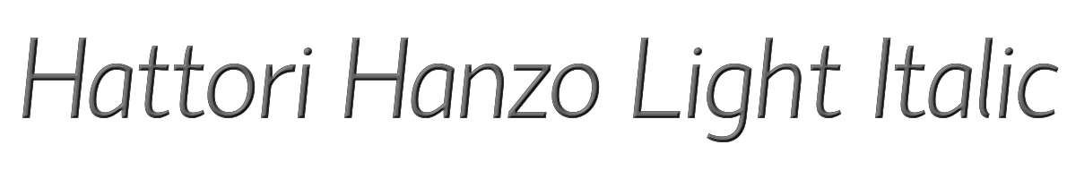 Hattori Hanzo Light Italic 