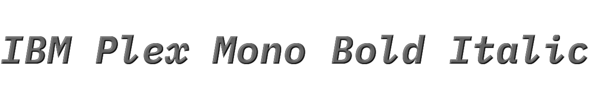 IBM Plex Mono Bold Italic 