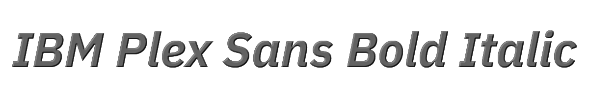 IBM Plex Sans Bold Italic 