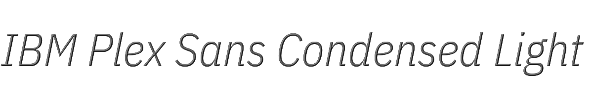 IBM Plex Sans Condensed Light Italic 