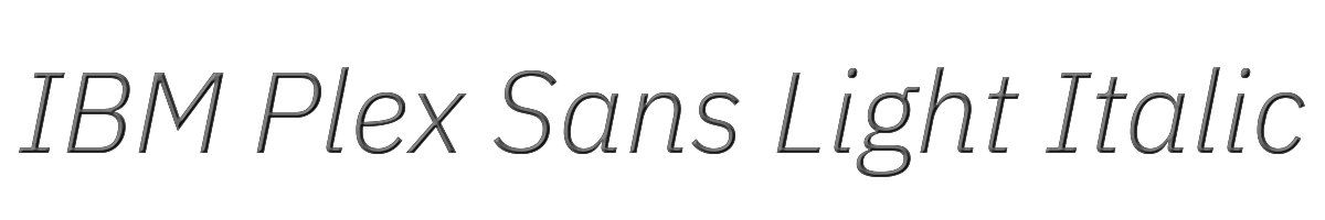 IBM Plex Sans Light Italic 