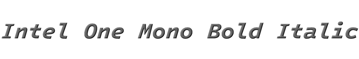 Intel One Mono Bold Italic 