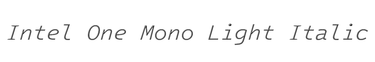Intel One Mono Light Italic 
