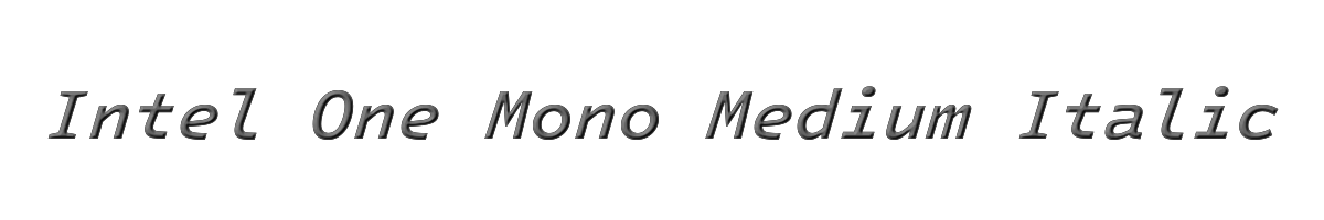 Intel One Mono Medium Italic 