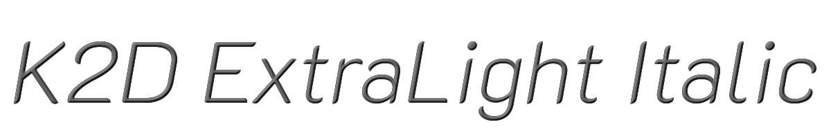 K2D ExtraLight Italic 
